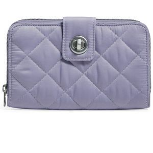 Vera Bradley RFID Turnlock Wallet- Performance Twill Lavender